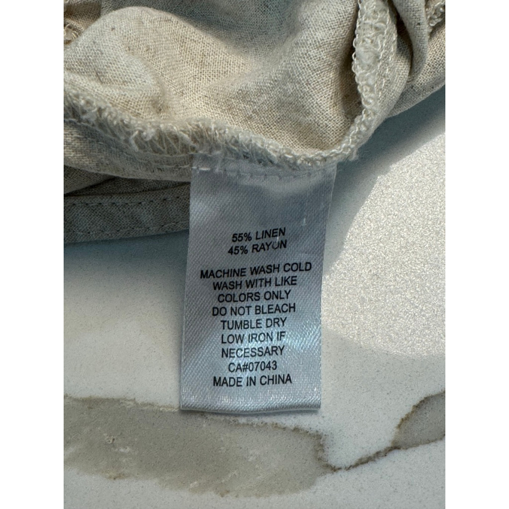 4OUR DREAMERS Beige Linen Wrap Crop Top XL Minimalist Boho Cottage Beach - Picture 10 of 10